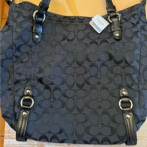 Coach Black Monogram Shoulder Bag